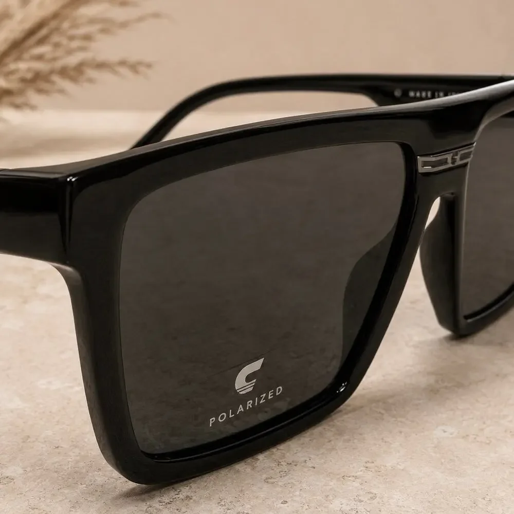 Carrera Black Polarized Square Sunglasses